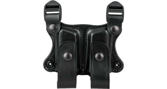 Image of DeSantis Double Magazine Pouch for Shoulder Rigs, S&amp;W M&amp;P Shield 9/40, Ambidextrous, Plain, Black, A24BJXXZ0