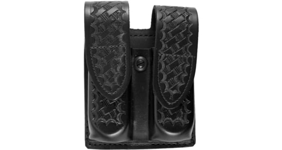 Image of DeSantis Double Magazine Pouches, Glock 19, 23, H&amp;K USP CPT 9/40, Hidden Snap Closure, Ambidextrous, Basketweave, Black, U41BLHHZ5