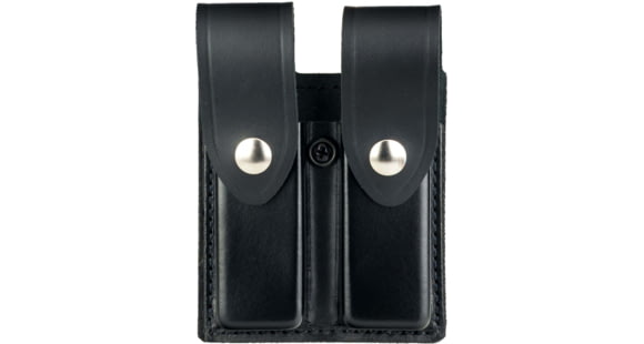 Image of DeSantis Double Magazine Pouches, Beretta 92 CPT, Browning P35, H&amp;K P7M13, S&amp;W 469, 669, 6904, 6906, 6946, 3913TSW, SIG P228, P229, Nickel Snap Closure, Ambidextrous, Plain, Black, U41BJFFZ1