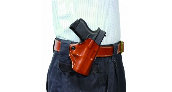 Image of DeSantis Mini Scabbard Holster, Smith &amp; Wesson M&amp;P Bodyguard 380 w/ Laser, Left, Plain, Tan, 019TB8FZ0