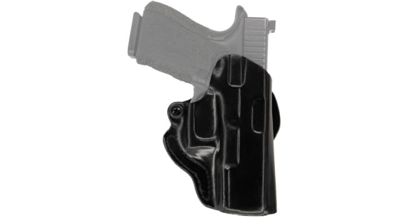 Image of DeSantis Mini Scabbard Leather Belt Holster, H&amp;K CC9 With Or Without Red Dot Sight, Left, Black, 019BB7ZZ0