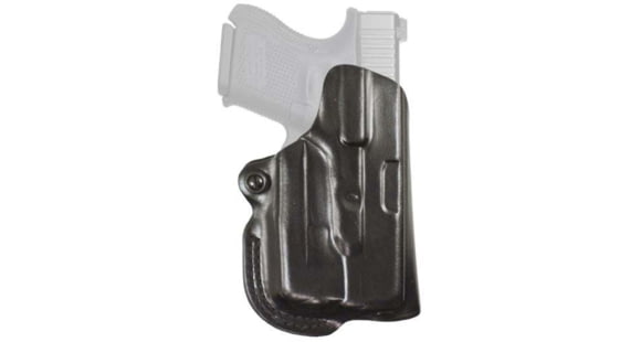 Image of DeSantis Mini Scabbard Leather Belt Holsters - Smith &amp; Wesson, S&amp;W M&amp;P CPT 9/40, Right Hand, Plain, Black, 019BAL7Z0