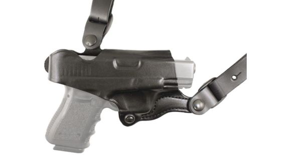 Image of DeSantis New York Undercover - Shoulder Leather Holster Only, SIG Sauer P320 and P250 Full SIze and Compact w/ or w/o Romeo1 Reflex Sights and P320-M17, Left Hand, Plain, Black, 11HBB7HZ0