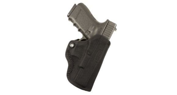 Image of DeSantis Nylon Mini Scabbard Belt Holster, Ruger LC9 w/ LaserMax, Right Hand, Nylon, Black, M67BAQ5Z0