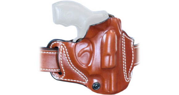 Image of DeSantis Roscoe Cross Draw Leather Belt Holster, S&amp;W J Frame 2in, Right Hand, Plain, Black, 193BA02Z0
