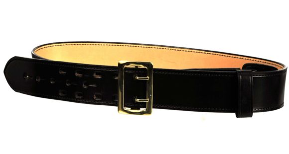 Image of DeSantis Sam Browne Belt - Plain - Leather Lined - 2 1/4in. Wide - Brass Buckle B21BL44Z2 44in.