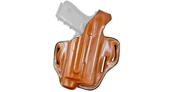Image of DeSantis Tac-Lite Leather Belt Holster, Glock 19, 23, 32 w/ Inforce APLC, Right Hand, Plain, Tan, 117TA2JZ0