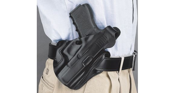 Image of DeSantis Thumb Break Scabbard Belt Holster, Smith &amp; Wesson M&amp;P 9/Smith &amp; Wesson M&amp;P 40/Smith &amp; Wesson M&amp;P 45/Smith &amp; Wesson M&amp;P M2.0 Compact 4.25in, Right Hand, Plain, Black, 001BAM9Z0