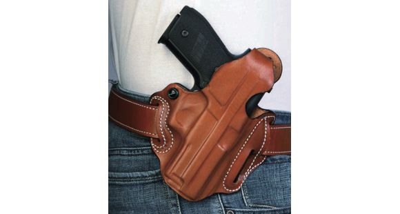Image of DeSantis Thumb Break Scabbard Belt Holster, Smith &amp; Wesson M&amp;P 9/Smith &amp; Wesson M&amp;P 40/Smith &amp; Wesson M&amp;P 45/Smith &amp; Wesson M&amp;P M2.0 Compact 4.25in, Right Hand, Plain, Tan, 001TAM9Z0