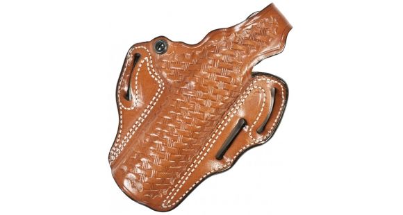 Image of DeSantis Thumb Break Scabbard Holster - Right, Tan, Lined, Basketweave, 3 Slot 001TG21Z0 - FITS SPRINGFIELD 1911-A1 5in.