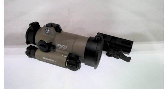 Image of USED SIG SAUER OPMOD ROMEO7 Reflex Red Dot Sight, 1x30mm, 2 MOA Red Dot Reticle, FDE, SOR71021, EDEMO3, Condition Fair, Installed/Mounted