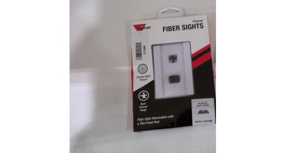 Image of USED EDEMO Trijicon Fiber Optic Pistol Front/Rear Sight Set, Red Fiber Stick, Sig Sauer P225/P226/P228/P239/P320, Black, 601050, EDEMO1, EDEMO1, Used, Condition Fair, Installed/Mounted