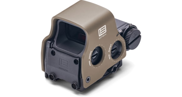 Image of EOTech HWS EXPS2 Holographic Red Dot Sight, 1 Dot Reticle, Black w/ Tan Hood, EXPS2-0B/T