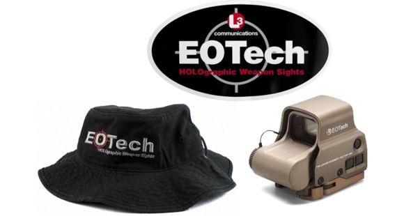 Image of EOTech HWS EXPS 3 Circle Red Dot Sight, 2 Dot Reticle, w/ EOTech Boonie Hat/Sticker, Tan, EXPS3-2TAN-KIT1