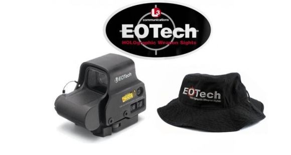 Image of EOTech HWS EXPS 3 Circle Red Dot Sight, 2 Dot Reticle, w/ EOTech Boonie Hat/Sticker, Black, EXPS3-2-KIT3