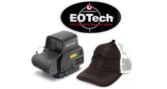 Image of EOTech HWS EXPS 3 Circle Red Dot Sight, 2 Dot Reticle, w/ EOTech Trucker Hat/Sticker, Black, EXPS3-2-KIT2