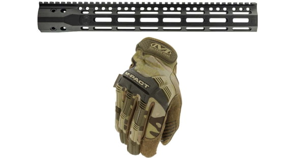 Image of Free Mechanix Wear M-Pact Tactical Gloves - Mens, Multicam, Large w/Purchase of Troy Industries SOCC Gen 2 Free Float M-LOK Handguard AR-15 Aluminum Battle Rail, Black, 15.125in