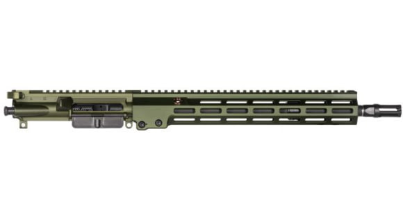 Image of Geissele Super Duty Complete Upper Receiver, 5.56mm, 14.5in Barrel, Mid Length, 1-7 Twist, Geissele Sparkout Flash Hider, Green, 14.5in, 08-219ODG