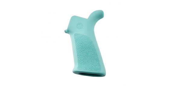 Image of Hogue AR-15/M-16 Rubber Grip Beavertail with No Finger Grooves, Aqua, 13034