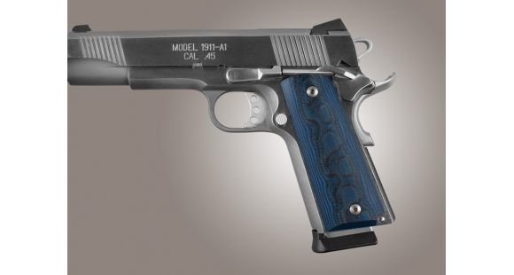 Image of Hogue 1911 Colt Govt. Model G-10 Gun Grip, G-Mascus Blue Lava 45668