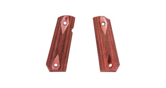Image of Hogue 1911 Govt. Ambidextrous Safety Cut Grip, Model Bobtail, Checkered, Rosewood Laminate, 45551