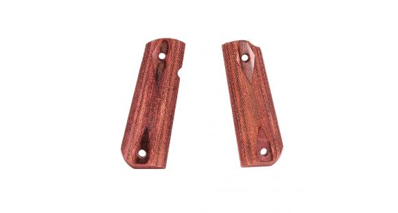 Image of Hogue 1911 Govt. Ambidextrous Safety Cut Grip, Model Round Heel, Checkered, Rosewood Laminate, 45541