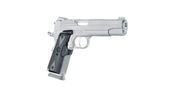 Image of Hogue 1911 Govt. Laser Enhanced Grip, Green Laser, Checkered, Reinforced Blackwood, Blackwood, 45681