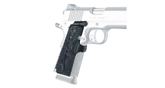 Image of Hogue 1911 Govt. Laser Enhanced Grip, Green Laser, Piranha Grip, G10 - G-Mascus, Black, 45188