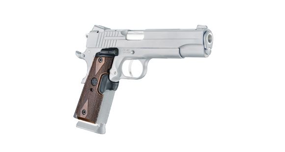 Image of Hogue 1911 Govt. Laser Enhanced Grip, Green Laser, Reinforced Walnut Checkered, Walnut, 45481