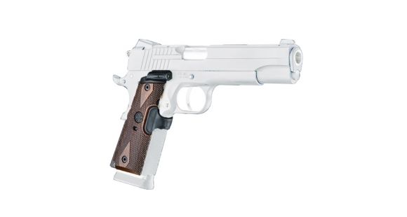 Image of Hogue 1911 Govt. Laser Enhanced Grip, Red Laser, Reinforced Walnut Checkered, Walnut, 45480
