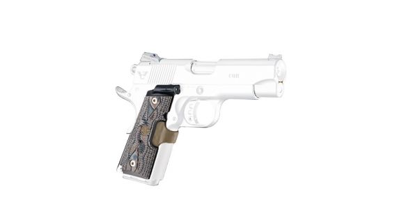 Image of Hogue 1911 Officers Laser Enhanced Grip, Green Laser, Piranha Grip, G10 - G-Mascus, Earth, 43184