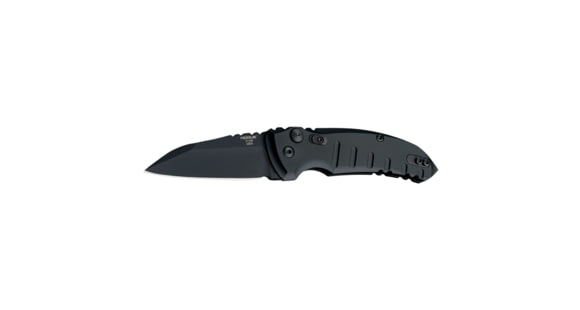 Image of Hogue A01 MicroSwitch Automatic Folding Knives, 2.75in, CPM 154 Stainless Steel Black Cerakote, Warncliffe Blade, Matte Black Handle, 24106
