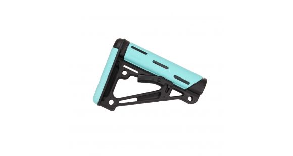 Image of Hogue AR-15/M-16 OverMolded Collapsible Buttstock - Fits Commercial Buffer Tube, Rubber, Aqua, 13450