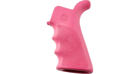 Image of Hogue AR-15/M-16 Rubber Grip Beavertail with Finger Grooves, Rubber, Pink, 15027