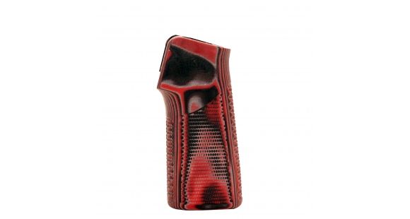 Image of Hogue AR15/M16 15 Degree Vertical No Finger Groove Grip,Piranha Grip G10 G-Mascus Red Lava 13629