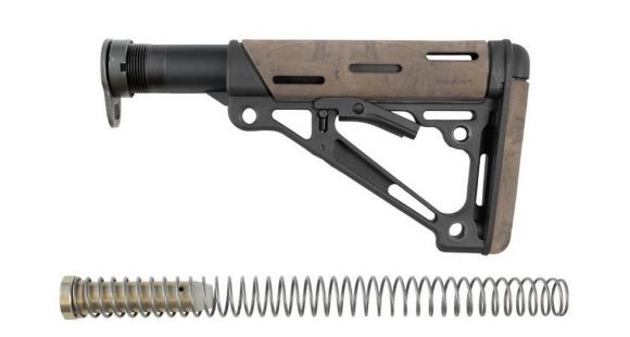 Image of Hogue AR15/M16 OverMold Collapsible Buttstock Assy, w/ Mil-Spec Buffer Tube and Hardware, Ghillie Tan Rubber 15945
