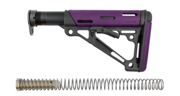 Image of Hogue AR15/M16 OverMold Collapsible Buttstock Assy, w/ Mil-Spec Buffer Tube and Hardware, Purple Rubber 15645