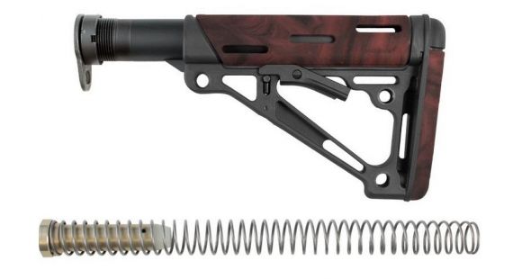 Image of Hogue AR15/M16 OverMold Collapsible Buttstock Assy, w/ Mil-Spec Buffer Tube and Hardware, Red Lava Rubber 15445