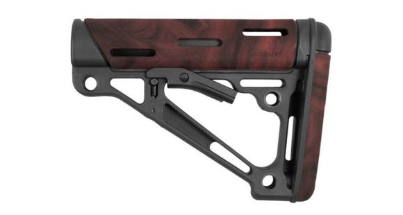 Image of USED Hogue AR15/M16 OverMold Collapsible Buttstock, Fits Comm. Buffer Tube, Red Lava Rubber 15450, EDEMO1, Used, Condition Fair, Scratches
