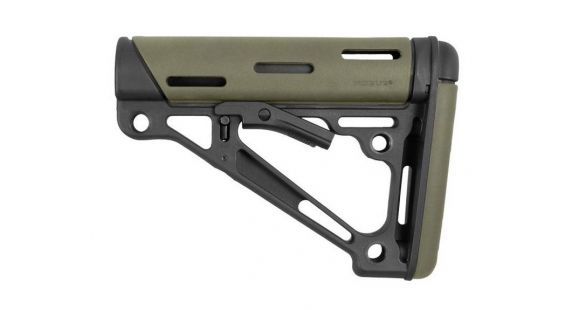 Image of Hogue AR15/M16 OverMold Collapsible Buttstock, Fits Mil-Spec Buffer Tube, OD Green Rubber 15240