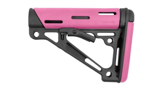 Image of Hogue AR15/M16 OverMold Collapsible Buttstock, Fits Mil-Spec Buffer Tube, Pink Rubber 15740