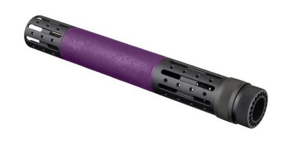 Image of Hogue AR15/M16 EXTND Length Free Float Forend w/ OverMold Gripping area and Accessory Attachments Purple 15664