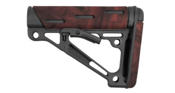 Image of Hogue AR15/M16 OverMold Collapsible Buttstock, Fits Mil-Spec Buffer Tube, Red Lava Rubber 15440