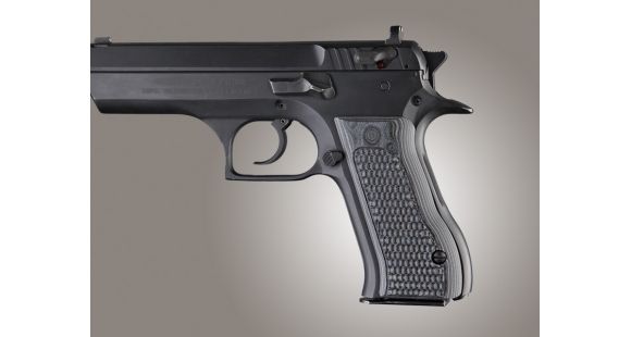 Image of Hogue Baby Eagle .40 / 9mm Jericho &amp; Uzi Eagle Piranha Grip G-10 - G-Mascus Black/Gray 76137-BLKGRY