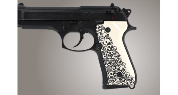 Image of Hogue Beretta 92 Scrimshaw Ivory Polymer - Boneyard 92032