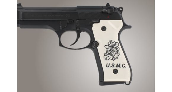 Image of Hogue Beretta 92 Scrimshaw Ivory Polymer - Marines insignia 92030