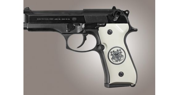 Image of Hogue Beretta 92 Scrimshaw Ivory Polymer - Coast Guard 92036