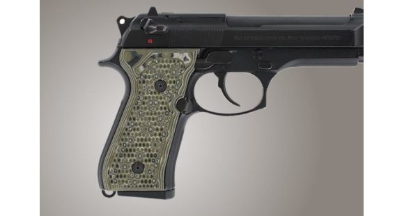Image of Hogue Beretta 92FS Piranha Grip G-10 - G-Mascus Green 92138
