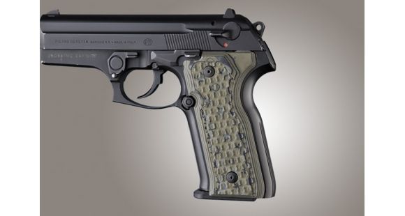 Image of Hogue Beretta Cougar 8045 Chain Link G-10 - G-Mascus Green 91108