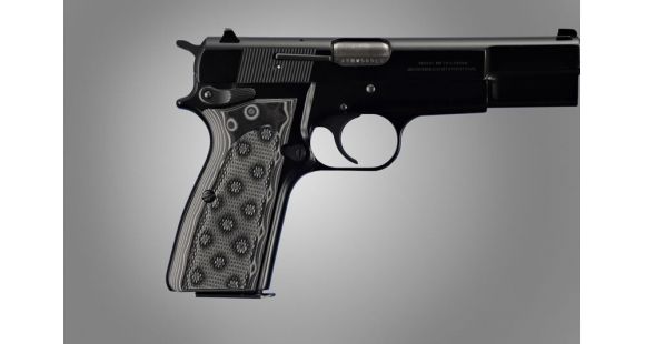 Image of Hogue Browning Hi-Power Checkered G-10 - G-Mascus Black/Gray 09177-BLKGRY